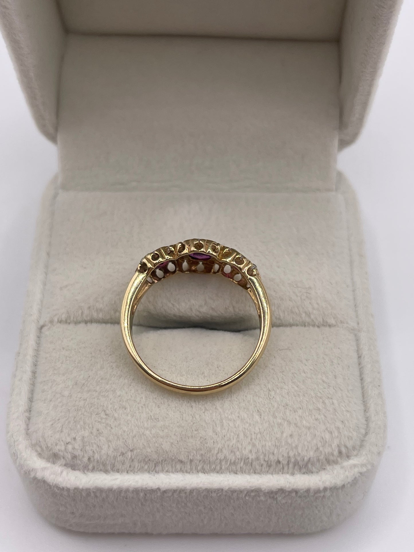 9ct gold ruby and diamond ring