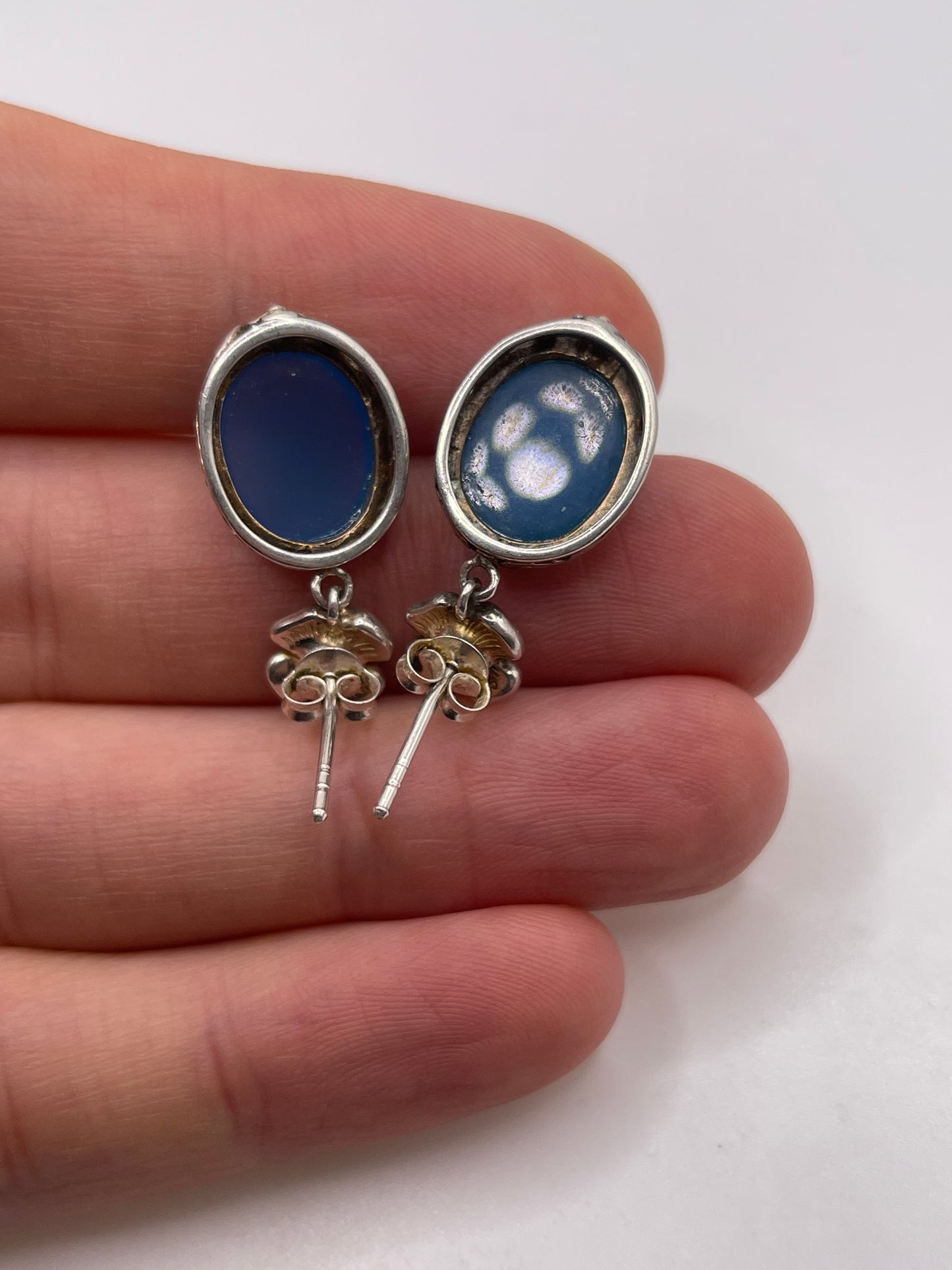 Silver gemstone earrings