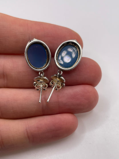 Silver gemstone earrings