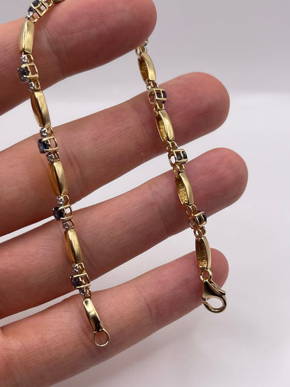 9ct gold sapphire and diamond bracelet