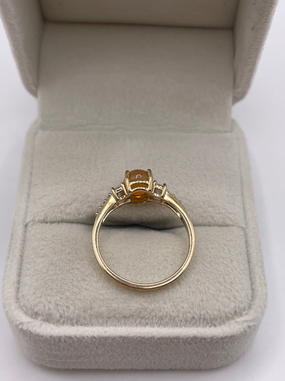 9ct gold opal and zircon ring