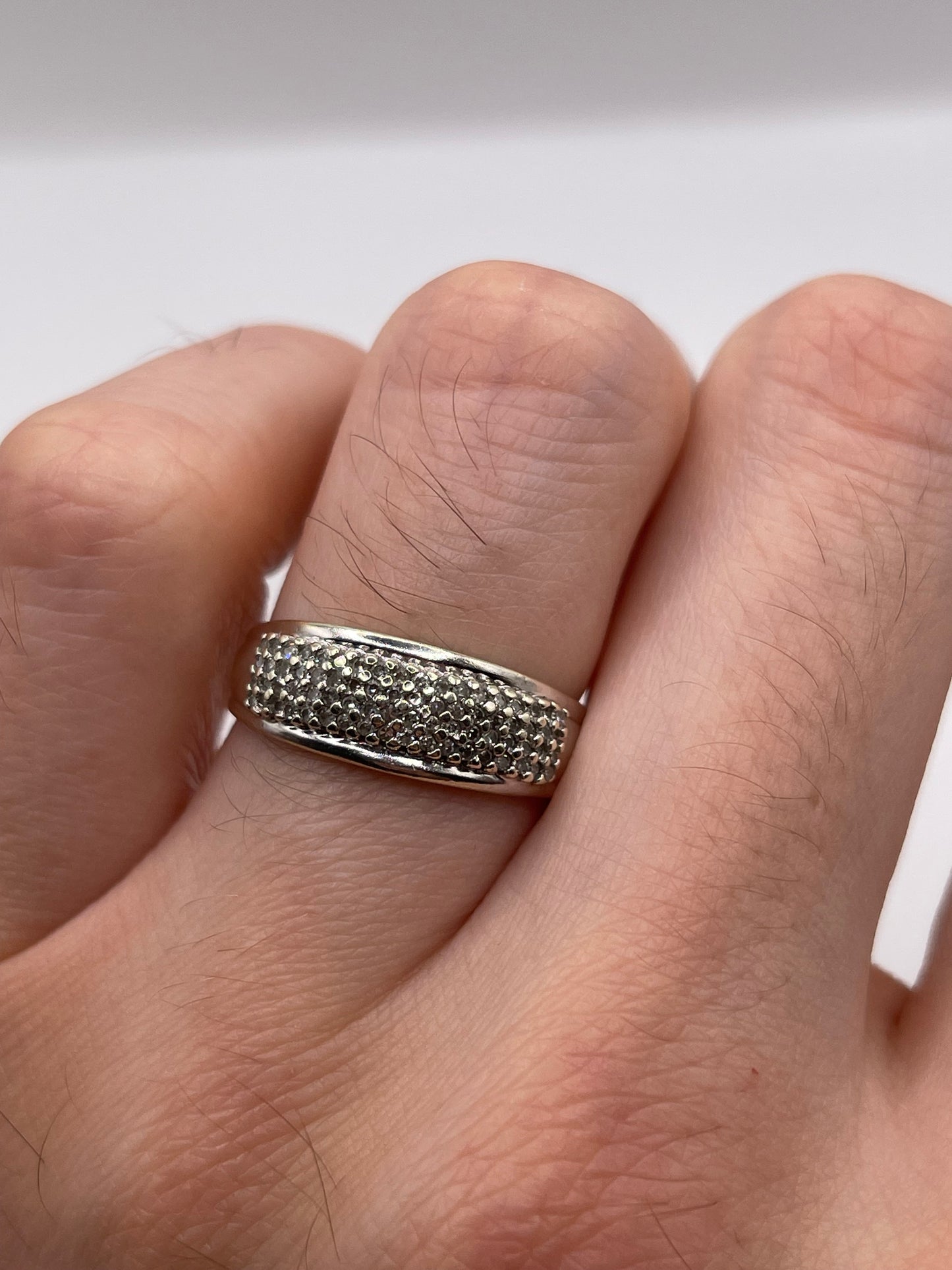 9ct white gold diamond cluster ring