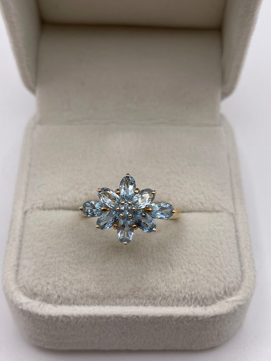 9ct gold topaz cluster ring