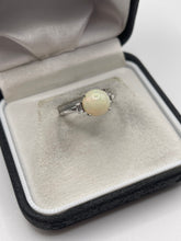 Load image into Gallery viewer, 9ct white gold opal and zircon ring
