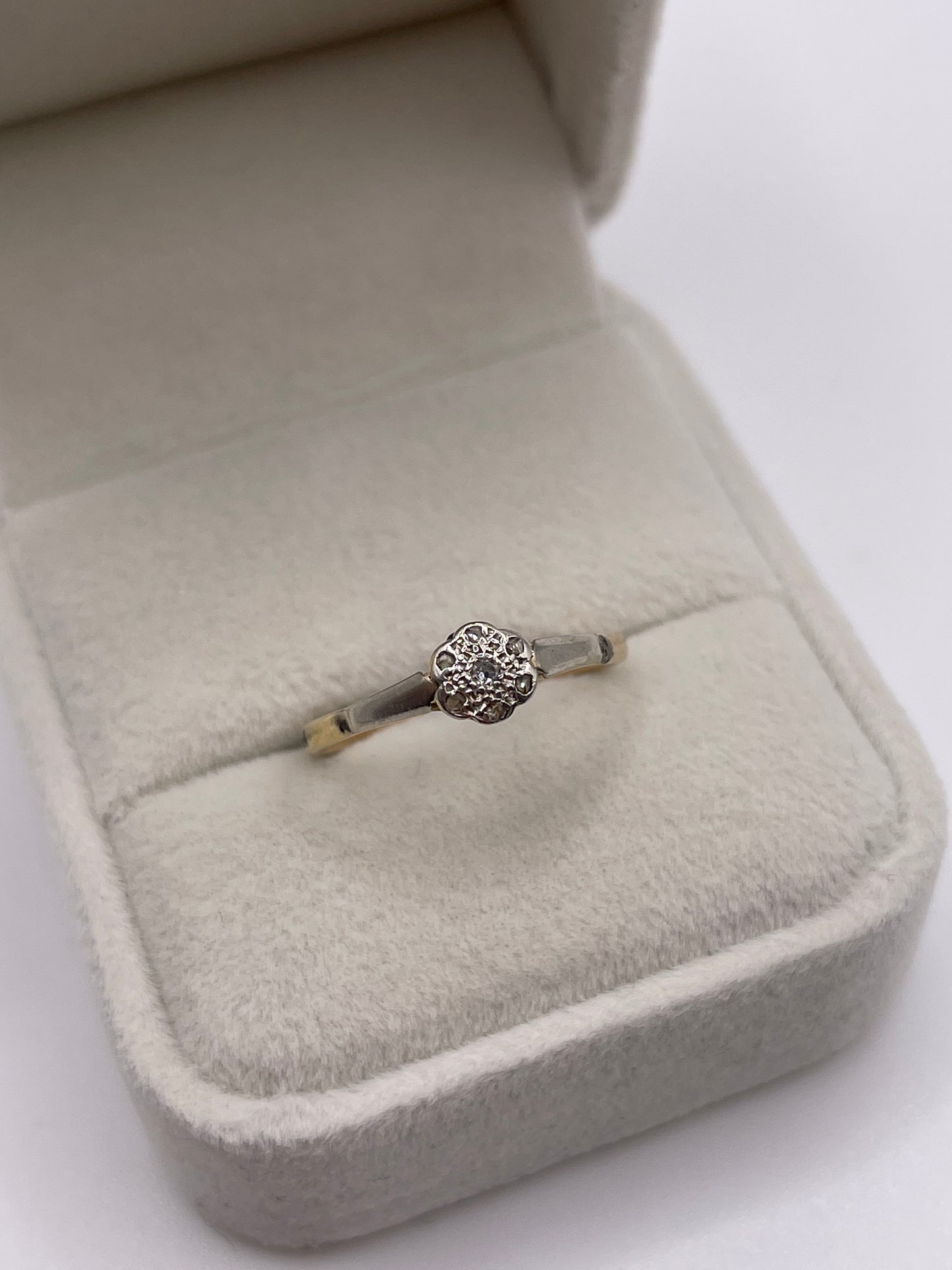 9ct gold and platinum diamond ring