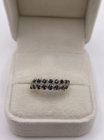 9ct gold sapphire and diamond ring