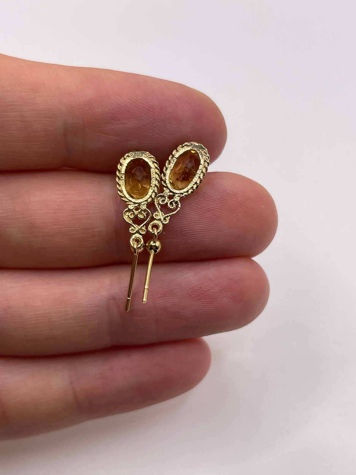 9ct gold citrine earrings