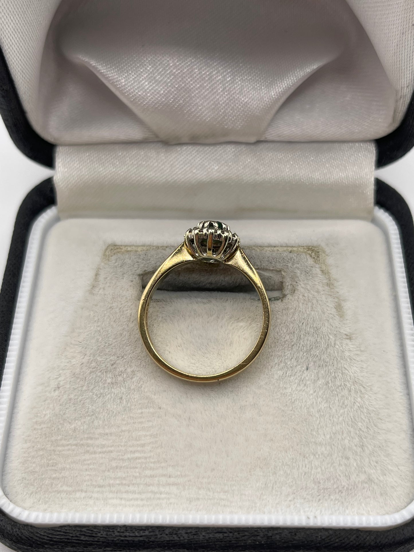 9ct gold emerald and diamond ring