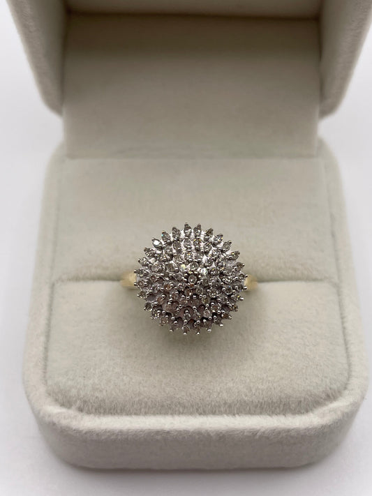 9ct gold diamond cluster ring