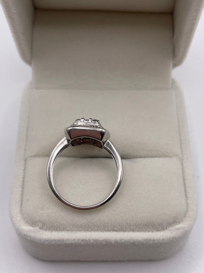 9ct white gold diamond cluster ring