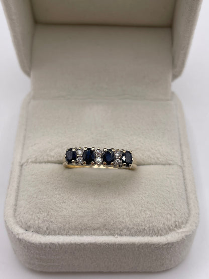 9ct gold sapphire and diamond ring