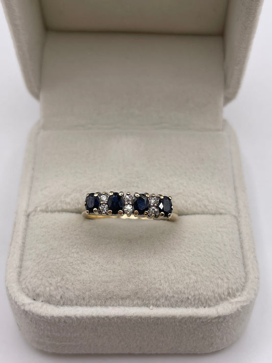 9ct gold sapphire and diamond ring