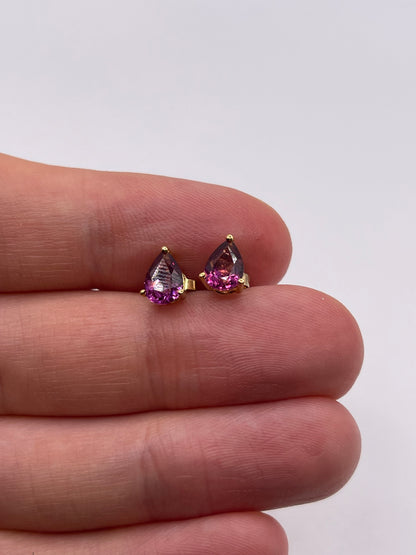9ct gold garnet earrings