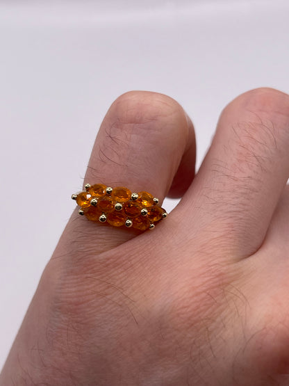9ct gold fire opal cluster ring