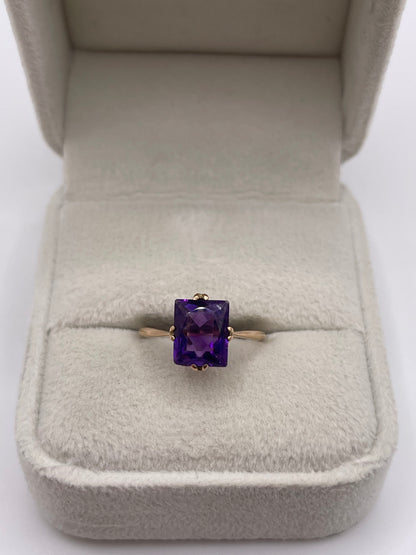 9ct rose gold amethyst ring