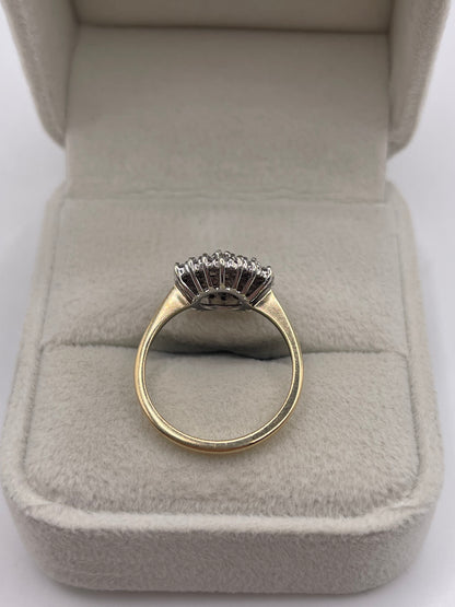 9ct gold diamond cluster ring
