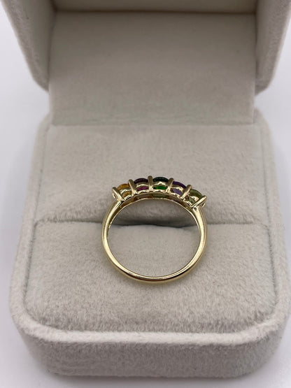 9ct gold multi gemstone ring