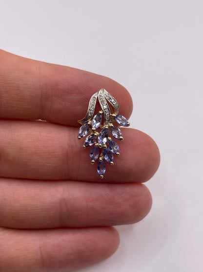 9ct gold tanzanite and diamond pendant
