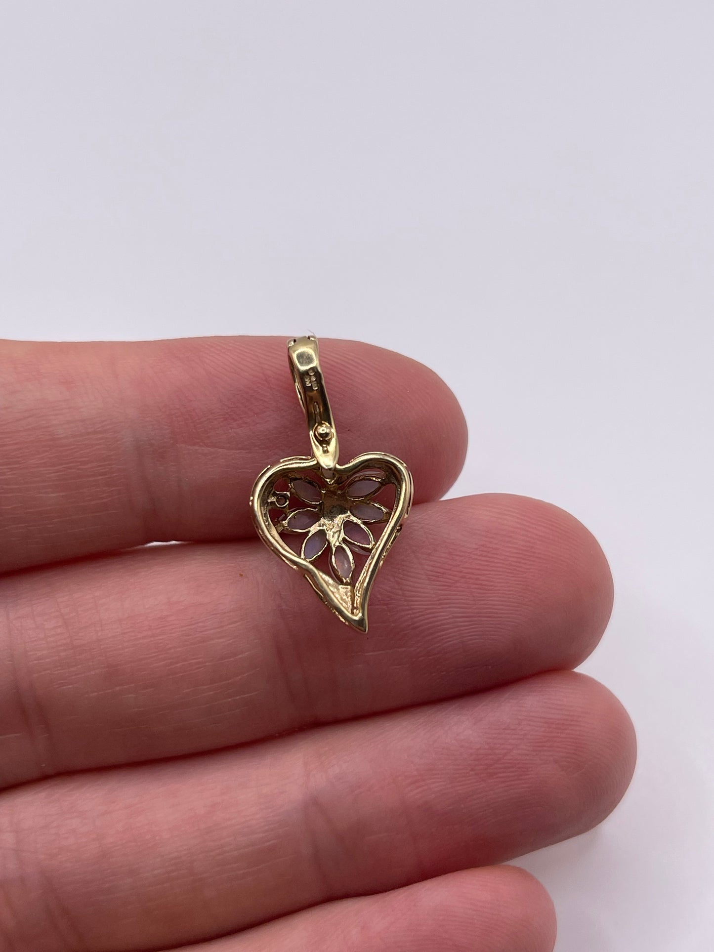9ct gold opal and diamond cluster pendant