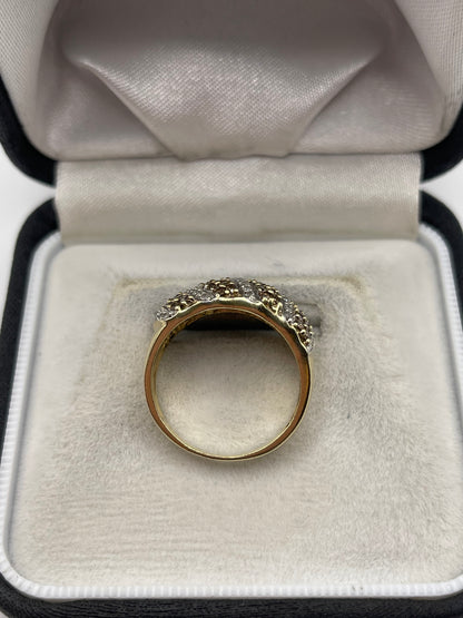 9ct gold diamond cluster ring