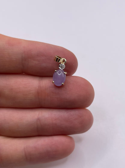 9ct gold jade and diamond pendant