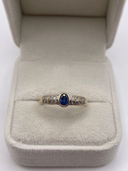 9ct gold sapphire and diamond ring