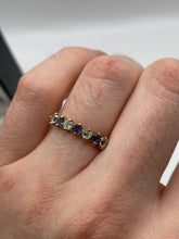 Load image into Gallery viewer, 9ct gold iolite and aquamarine ring
