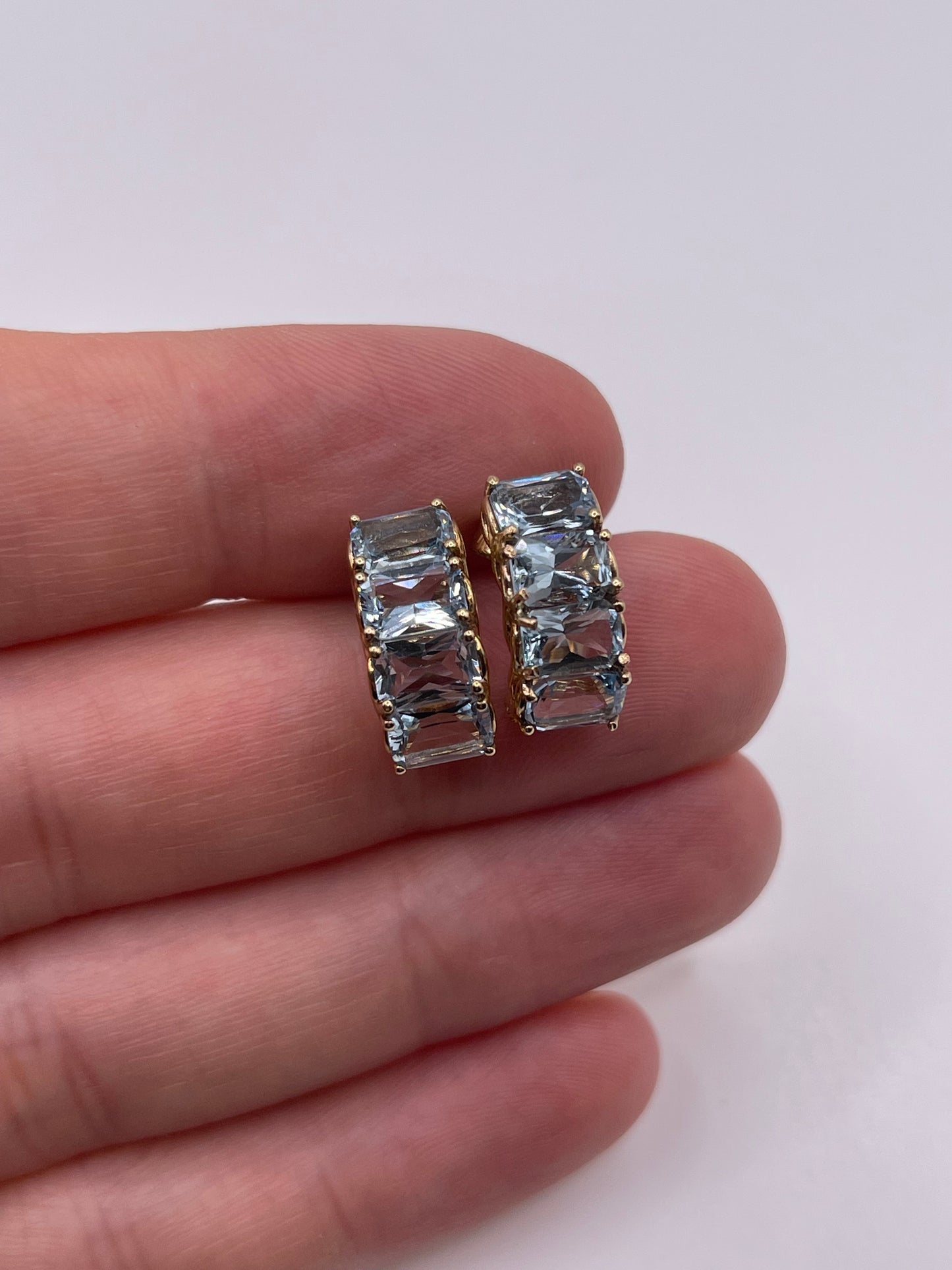 9ct gold blue topaz earrings