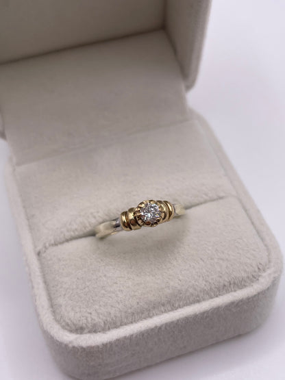 9ct two tone gold 25 point diamond ring