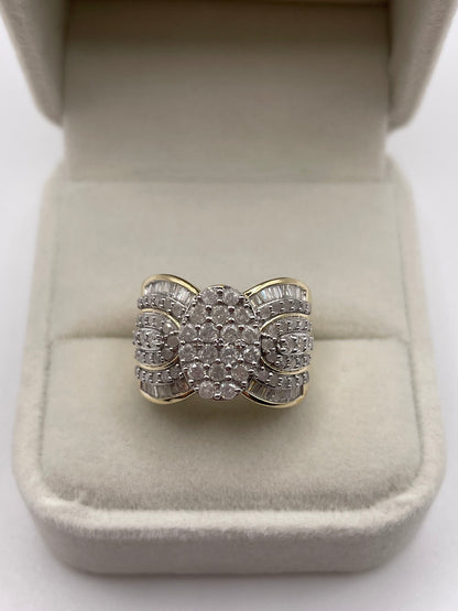 9ct gold diamond cluster ring