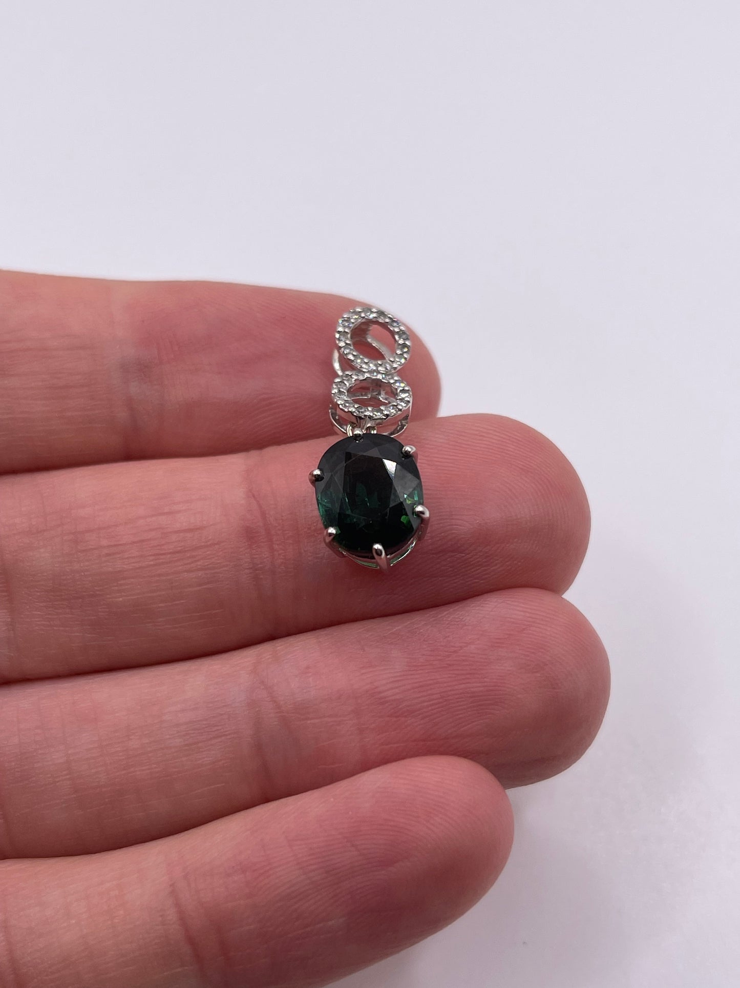 9ct gold tourmaline and diamond pendant