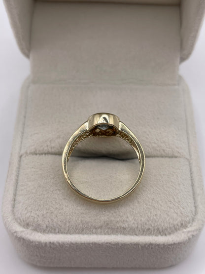 9ct gold blue topaz ring