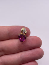 Load image into Gallery viewer, 9ct gold pink topaz and diamond pendant
