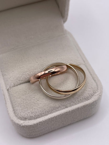9ct tri gold ring