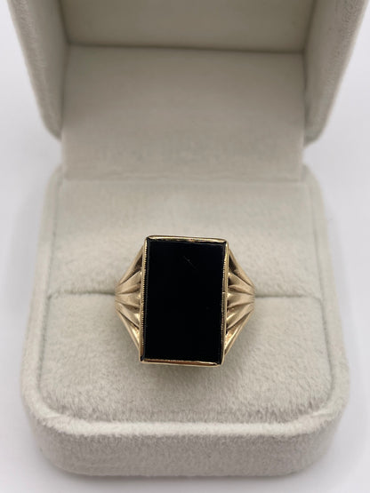 9ct gold onyx ring