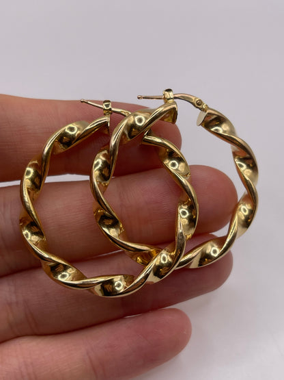9ct gold creole earrings