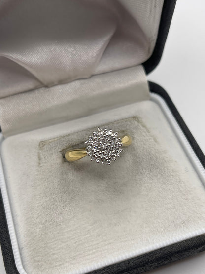 18ct gold diamond cluster ring