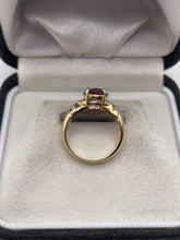 Load image into Gallery viewer, 9ct gold amethyst and diamond ring
