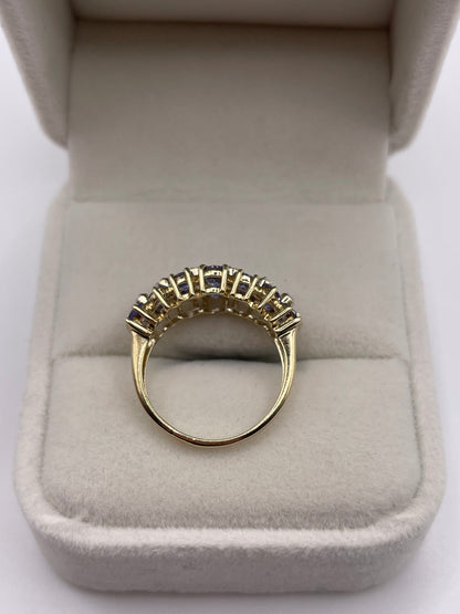 9ct gold tanzanite and diamond ring