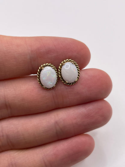 9ct gold opal earrings