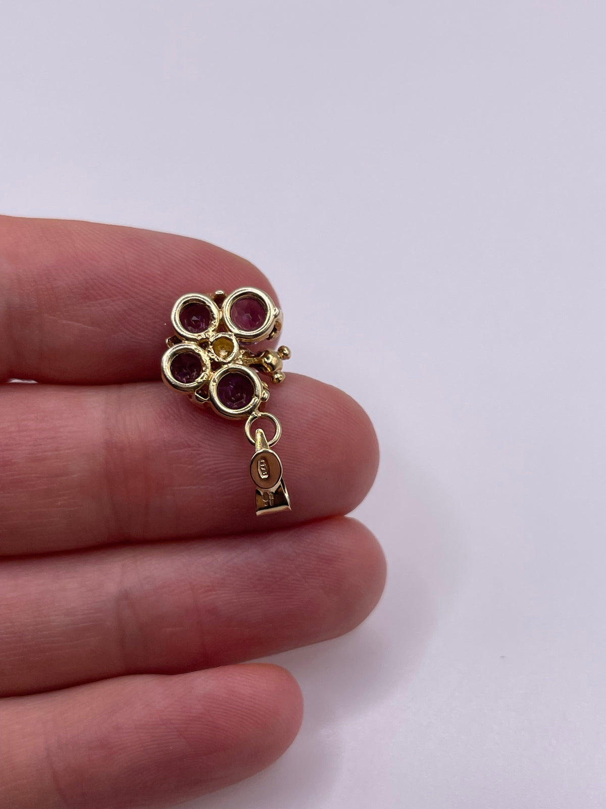 9ct gold amethyst butterfly pendant