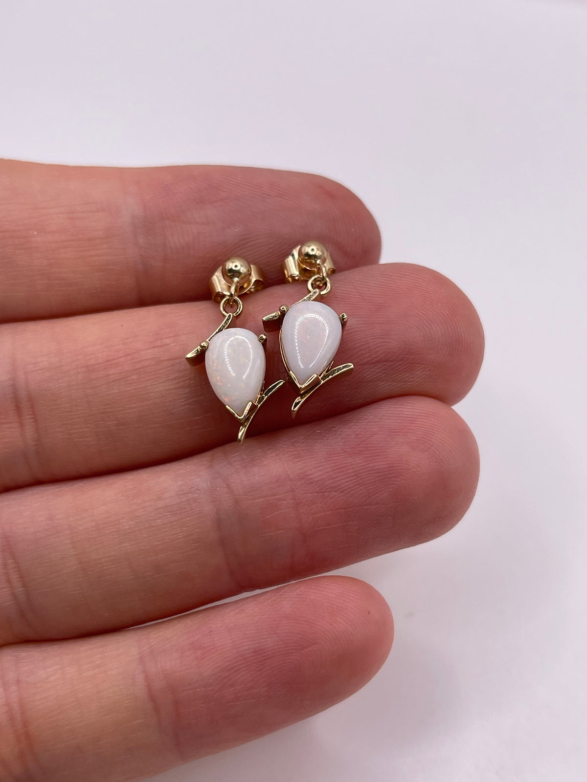 9ct gold opal earrings