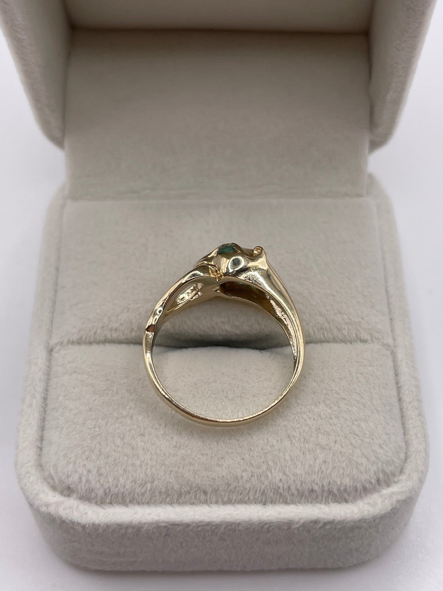 9ct gold emerald panther ring