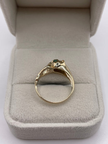 9ct gold emerald panther ring