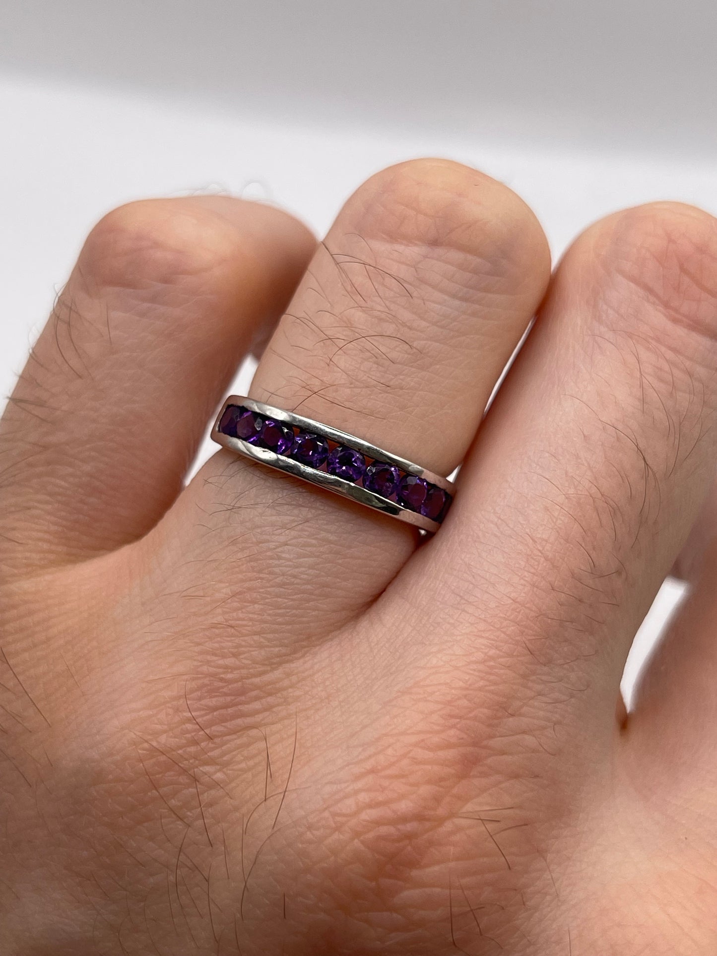 Silver amethyst ring