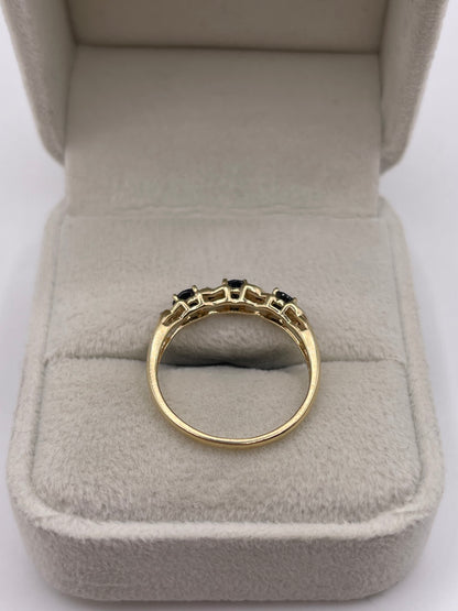 9ct gold sapphire and diamond ring