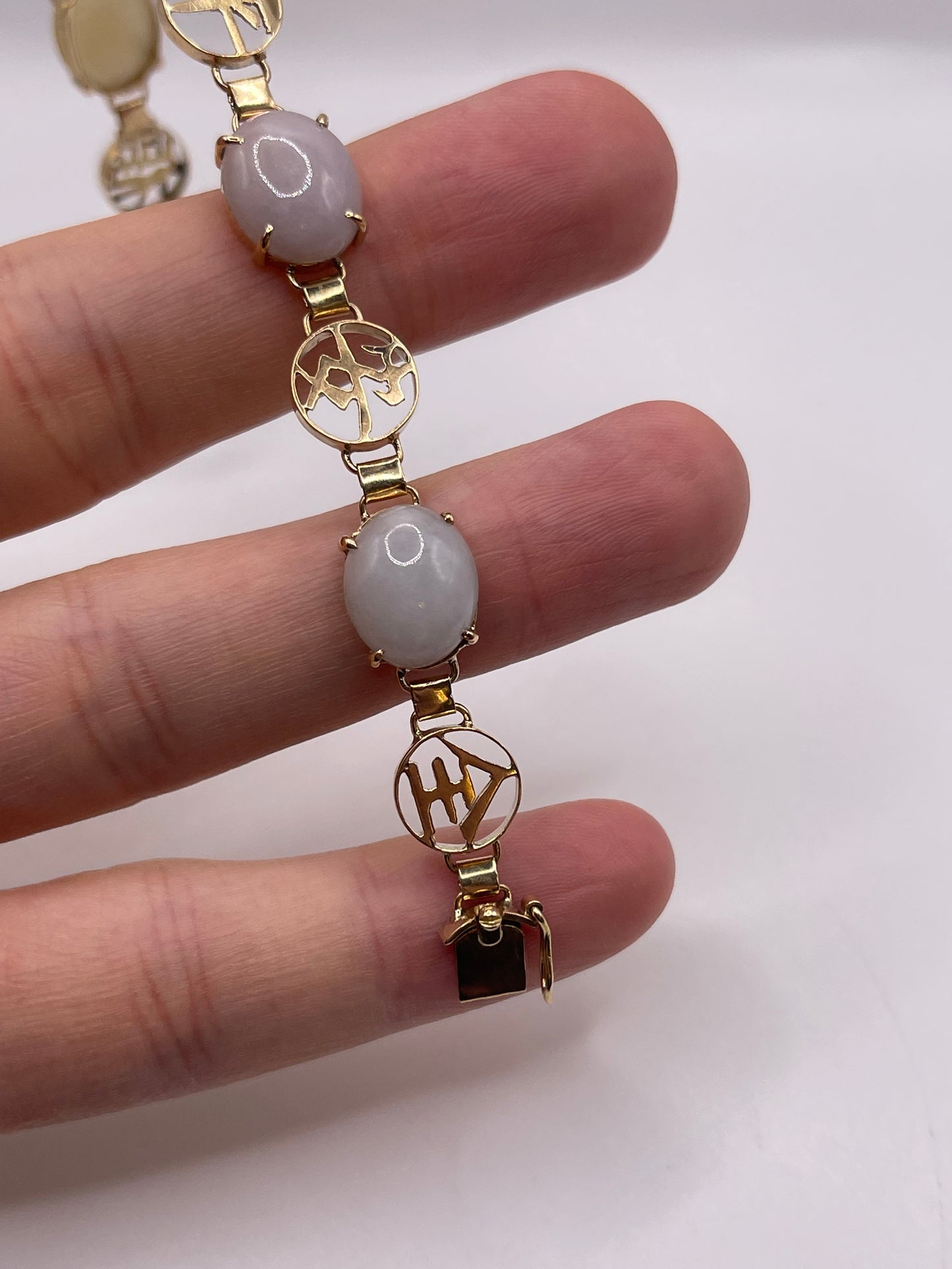 14ct gold jade bracelet