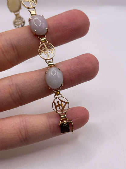 14ct gold jade bracelet