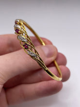 Load image into Gallery viewer, 18ct gold ruby and diamond bangle
