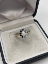 Load image into Gallery viewer, 9ct gold opal, sapphire and cz ring
